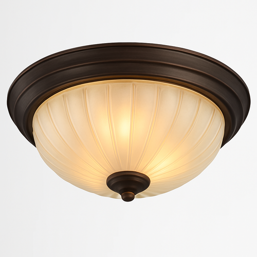 plafonnier vintage en bronze noir avec abat-jour en verre givré - vue 2 sur 14
