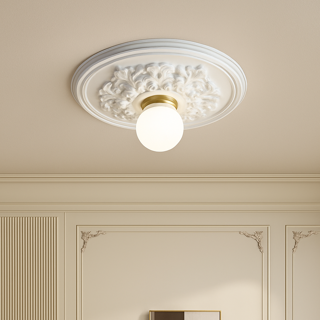 plafonnier vintage français simple moderne avec éclairage sculpté - vue 4 sur 8