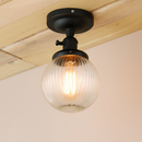 Plafonnier vintage industriel avec boule en verre