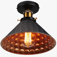 Plafonnier vintage led moderne abat-jour conique en métal