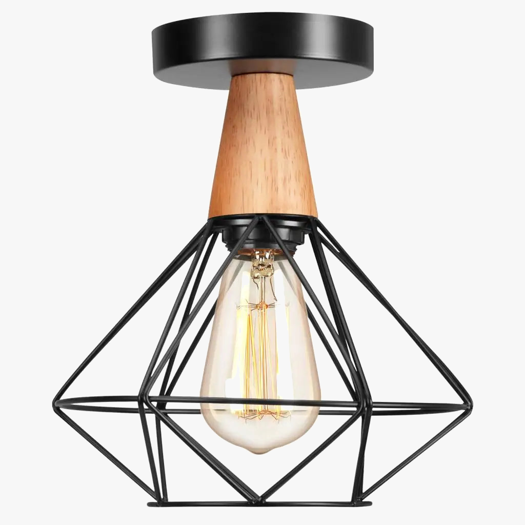 plafonnier vintage moderne nordique rétro en fer décoration loft cage luminaire
