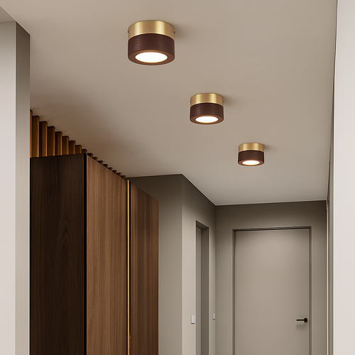 plafonniers en noyer et frêne avec led pour éclairage intérieur - vue 3 sur 10