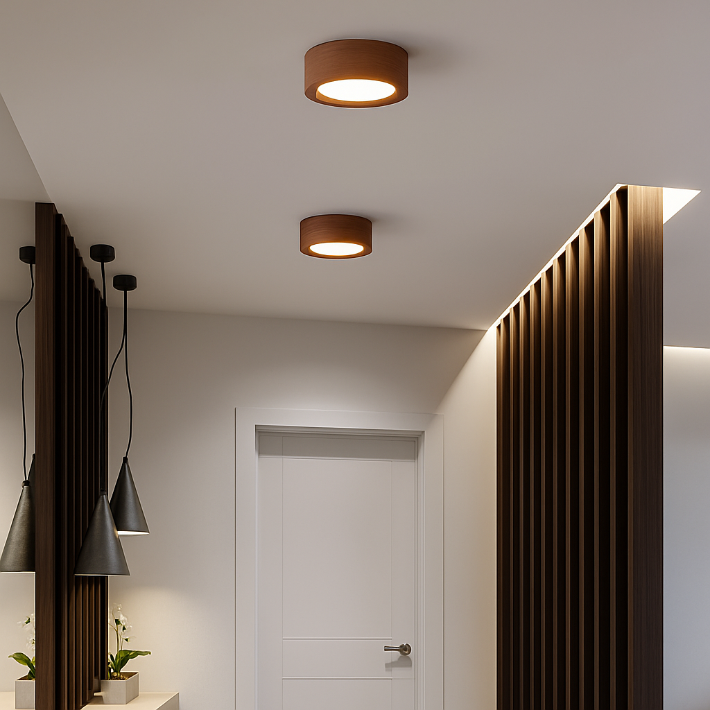 plafonniers en noyer et frêne avec led pour éclairage intérieur - vue 3 sur 10
