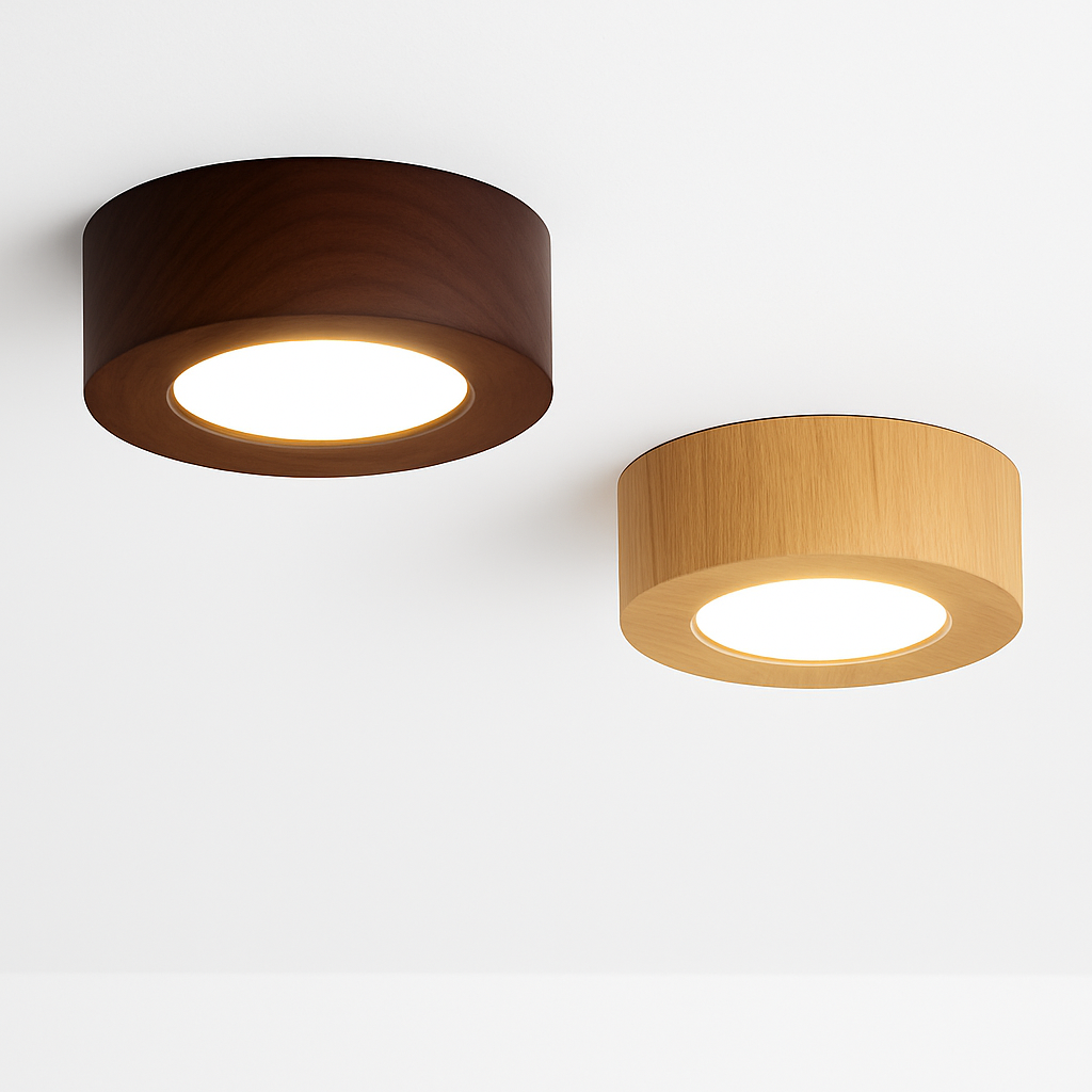 plafonniers en noyer et frêne led pour éclairage intérieur - vue 3 sur 10