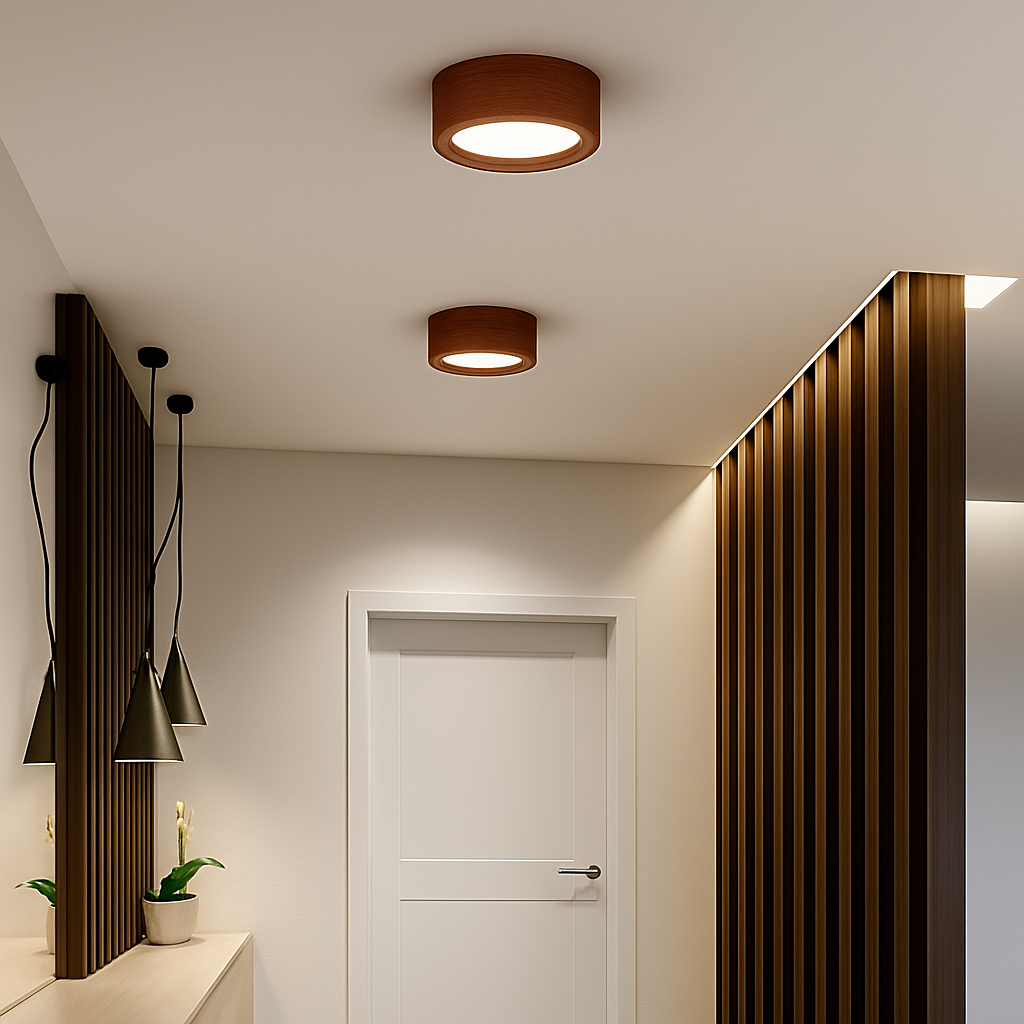 plafonniers en noyer et frêne led pour éclairage intérieur - vue 5 sur 10