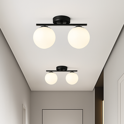 Plafonniers LED nordique fer verre boule plafonniers couloir allée balcon cuisine Simple moderne créatif décor à la maison Lustre