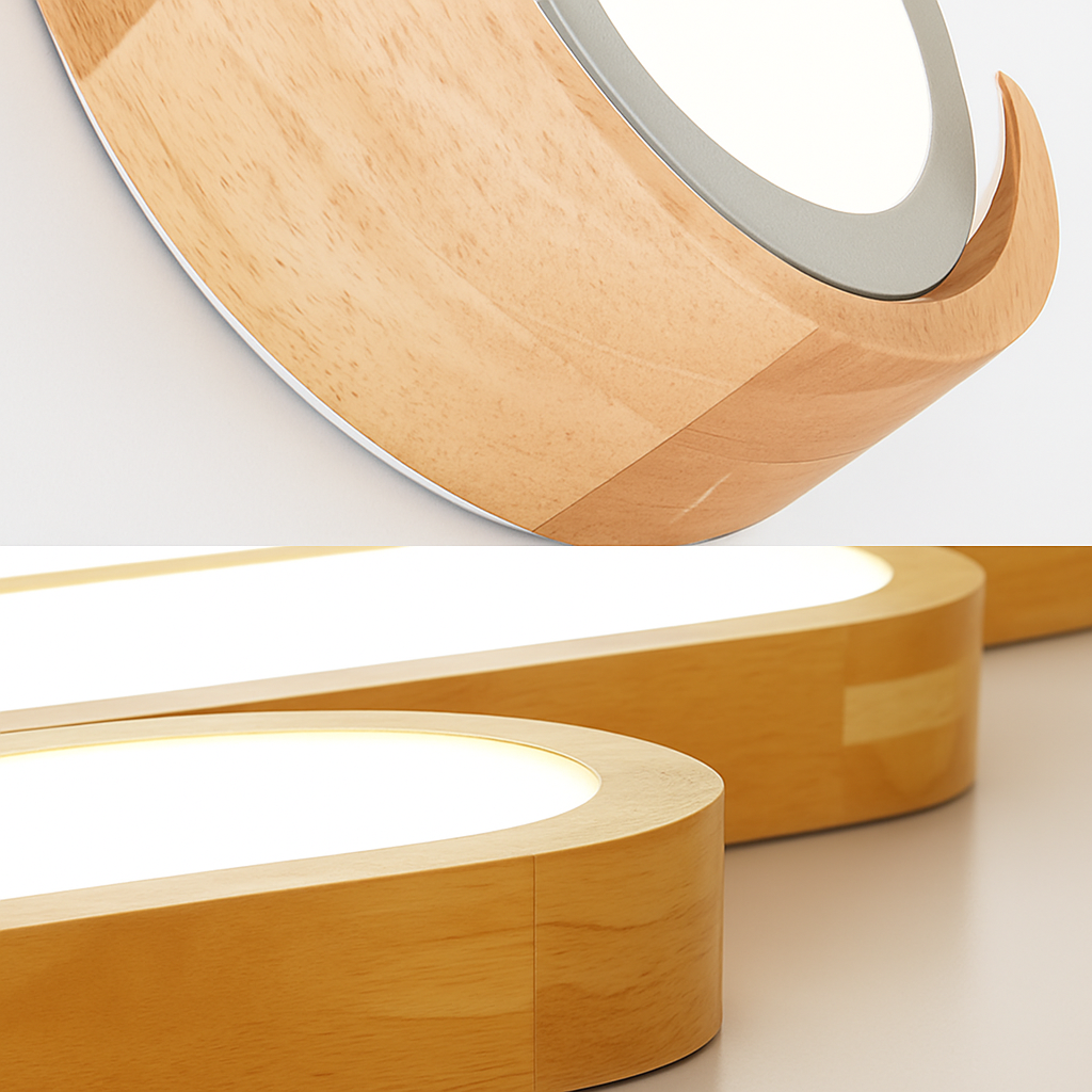 plafonniers minimalistes en bois massif avec panneaux acryliques nouvelle collection - vue 5 sur 18
