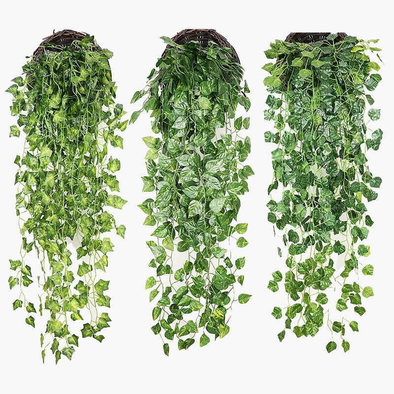 plantes artificielles en rotin à suspendre pour décoration intérieure et extérieure
