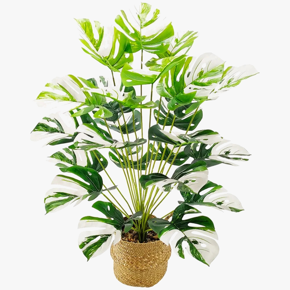 plantes artificielles grandes feuilles décoratives pour intérieur et bureau