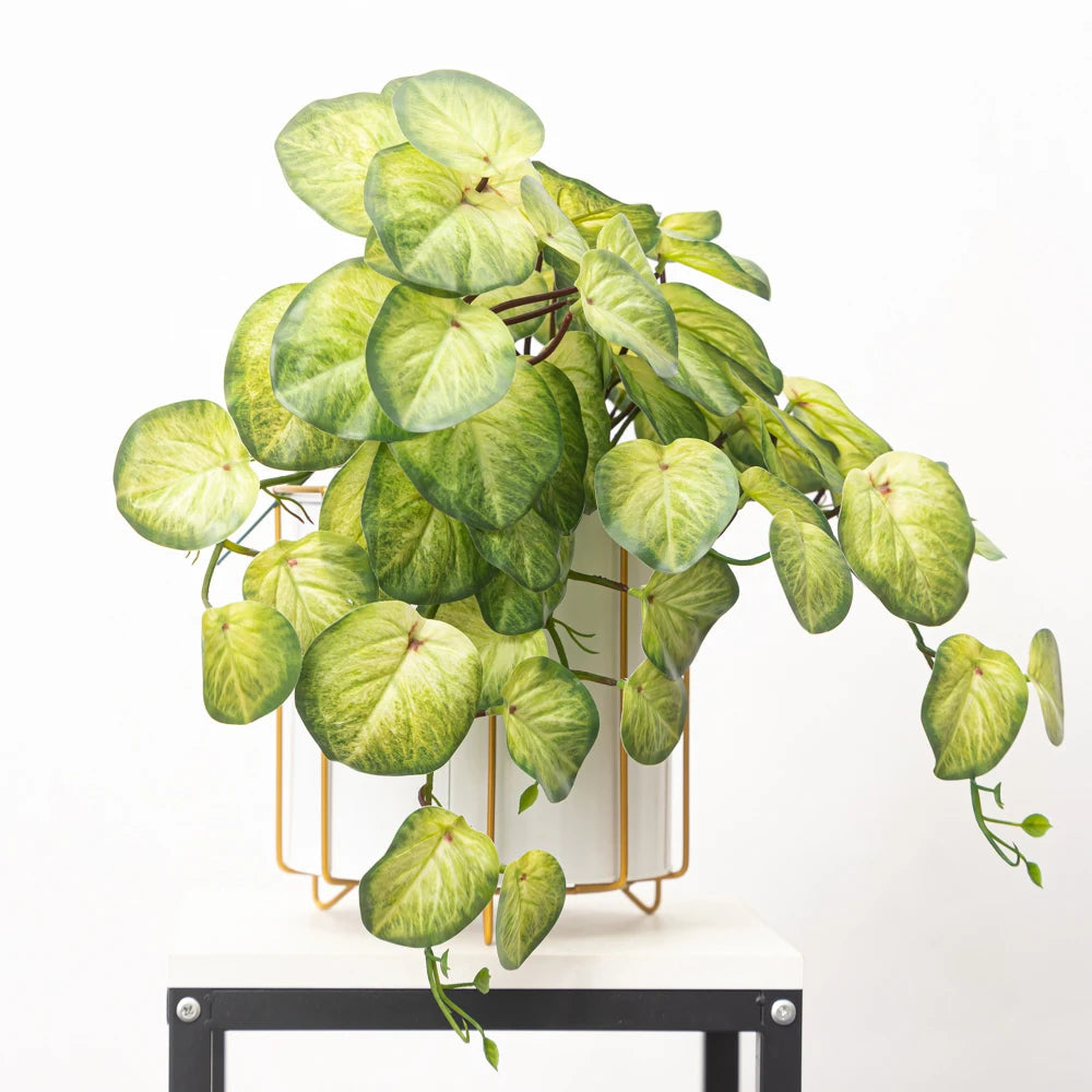 plantes artificielles suspendues en rotin pour décoration intérieure