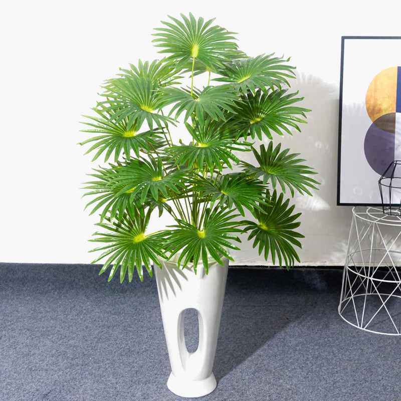 plantes artificielles tropicales monstera et palmier en plastique pour décoration