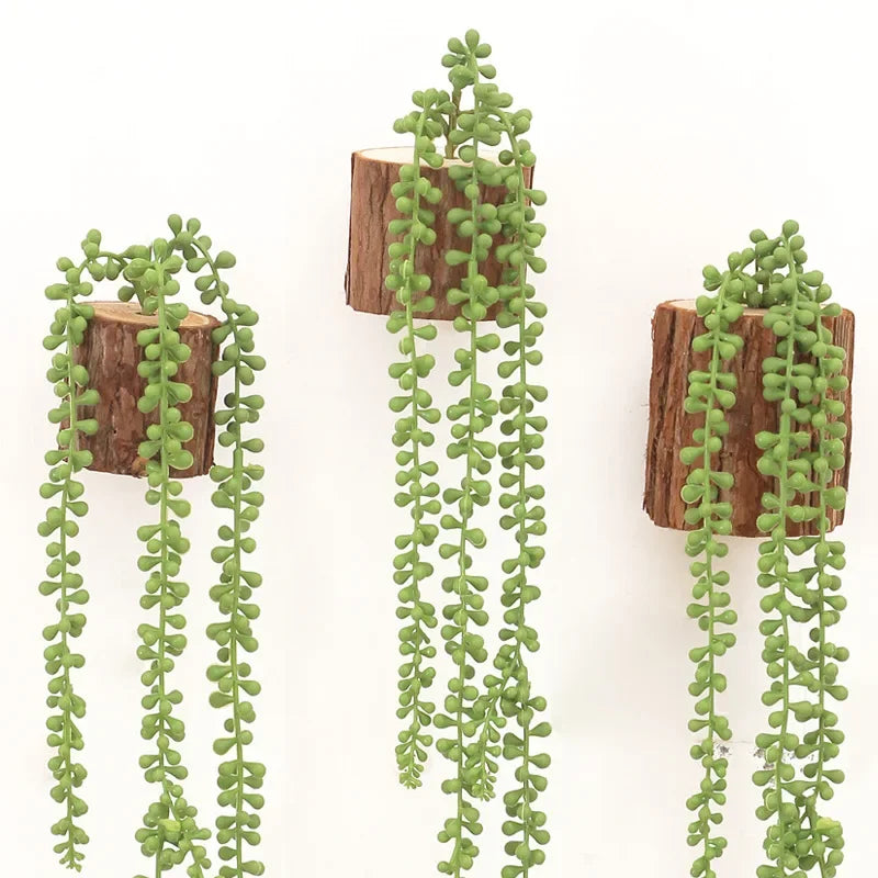 plantes succulentes artificielles décoratives en rotin pour jardin suspendu