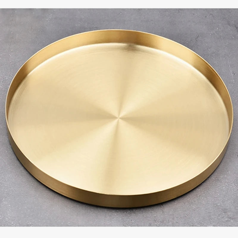 plateau de rangement en acier inoxydable pour bijoux et décorations