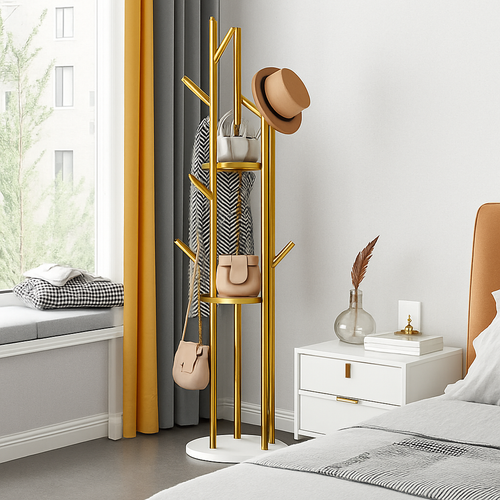porte-manteau en marbre doré pour intérieur élégant et moderne - vue 4 sur 7