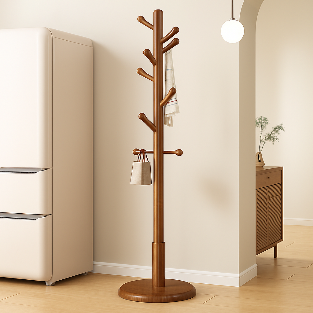 porte-manteau moderne en bois massif style minimaliste
