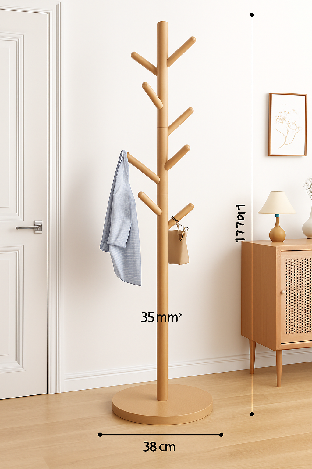 porte-manteau moderne en bois massif style minimaliste