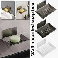 porte-savon en aluminium mural avec drainage sans perçage pour salle de bain