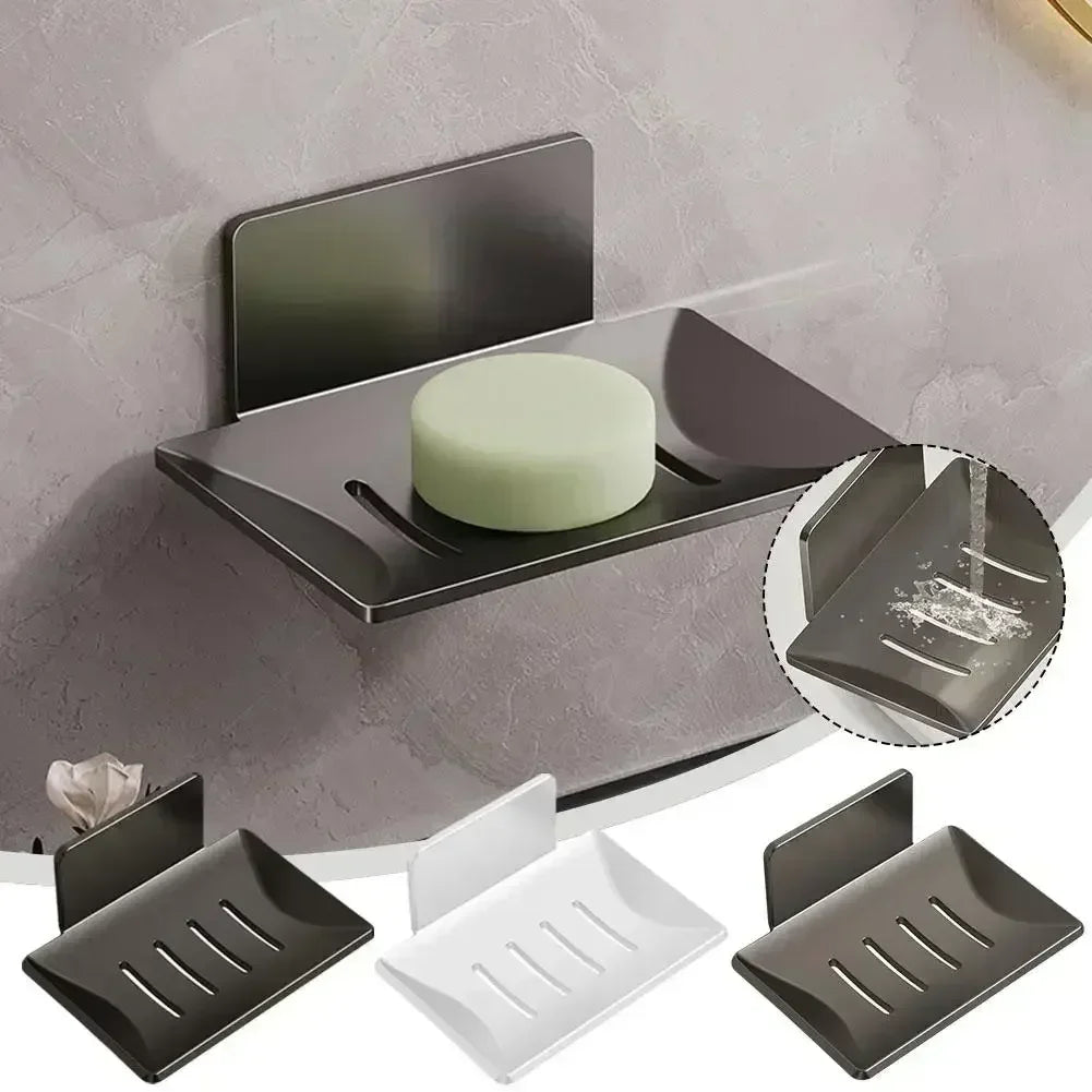 porte-savon en aluminium mural avec drainage sans perçage pour salle de bain