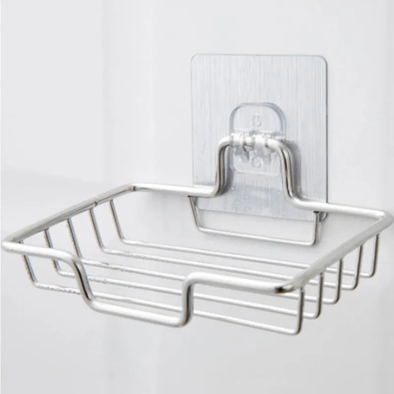 porte-savon mural en acier inoxydable auto-adhésif pour salle de bain et cuisine