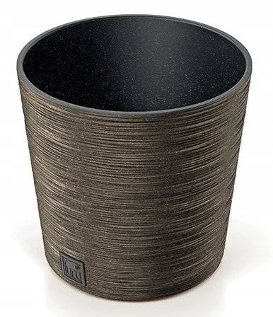 pot de fleurs en plastique rond marron 30 cm