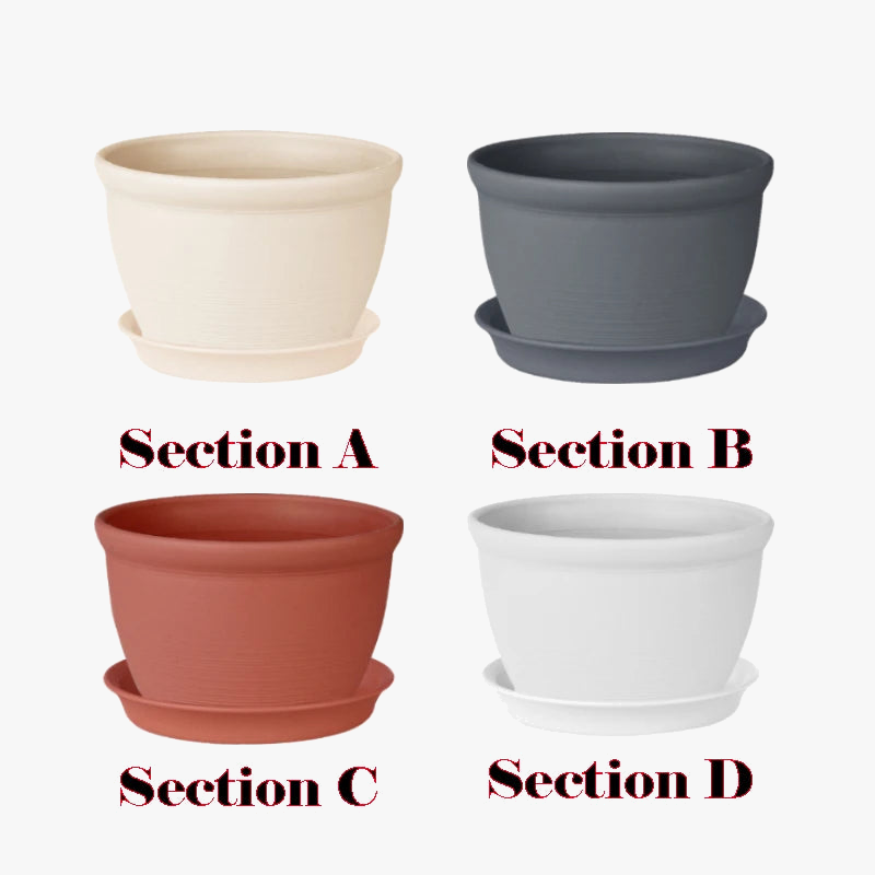 pot de fleurs rond imitation céramique pour plantes d'intérieur