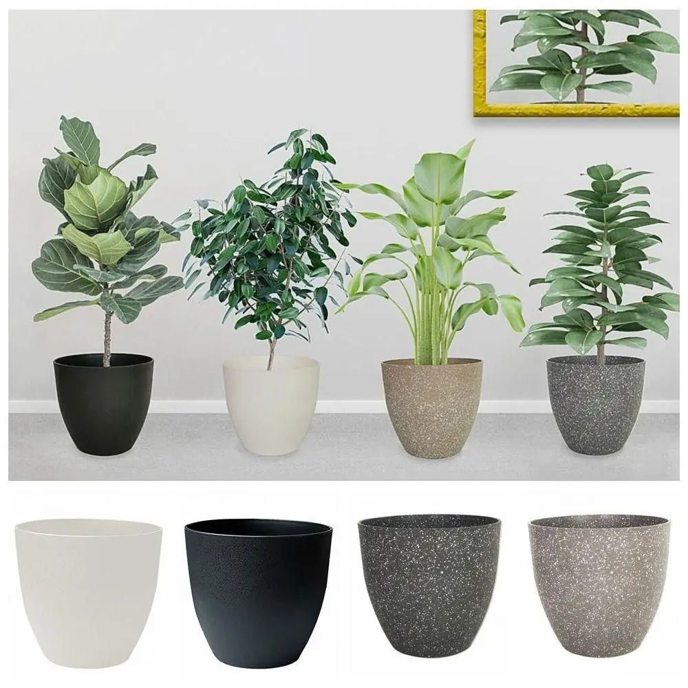 pot de fleurs tendance en plastique imitation pierre pour bonsaï et balcon