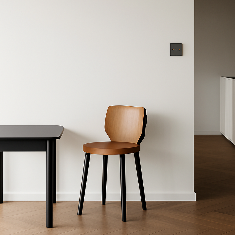 Prise double RJ45 en acier noir mat et doré bords arrondis