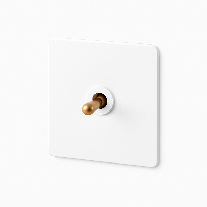 Prise électrique double (Europe) en acier blanc mat et bords arrondis