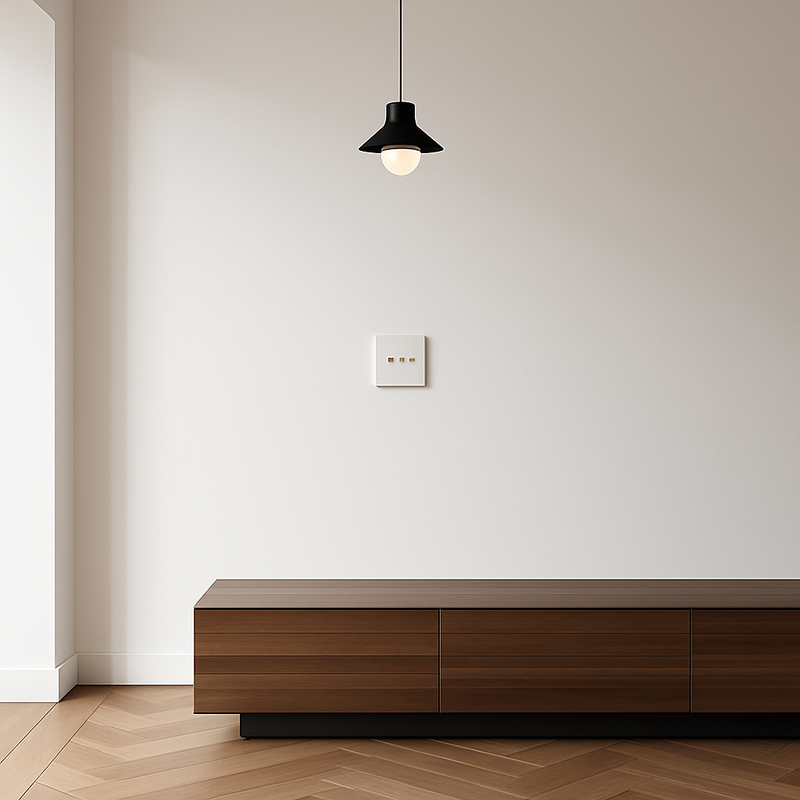 Prise électrique double (Europe) en acier blanc mat et bords arrondis