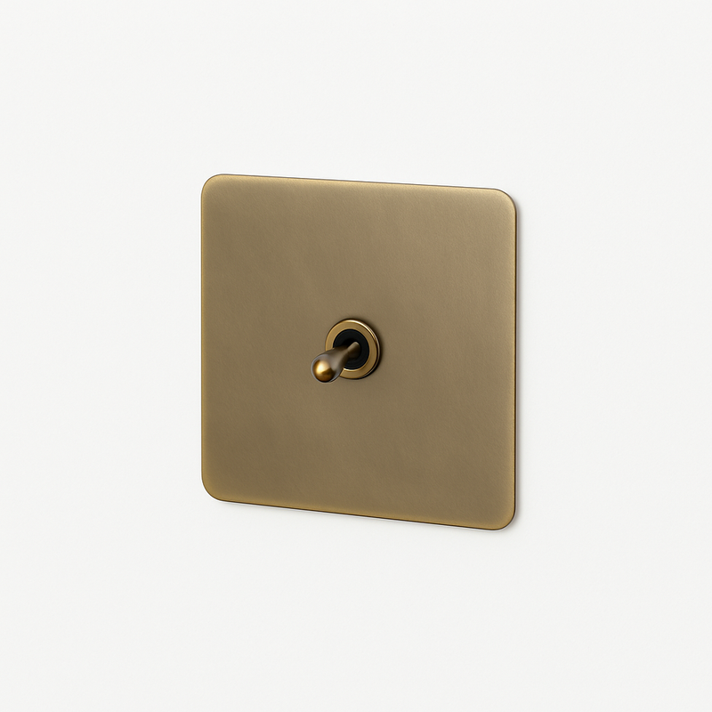 Prise électrique double (Europe) en acier bronze vieilli bords arrondis