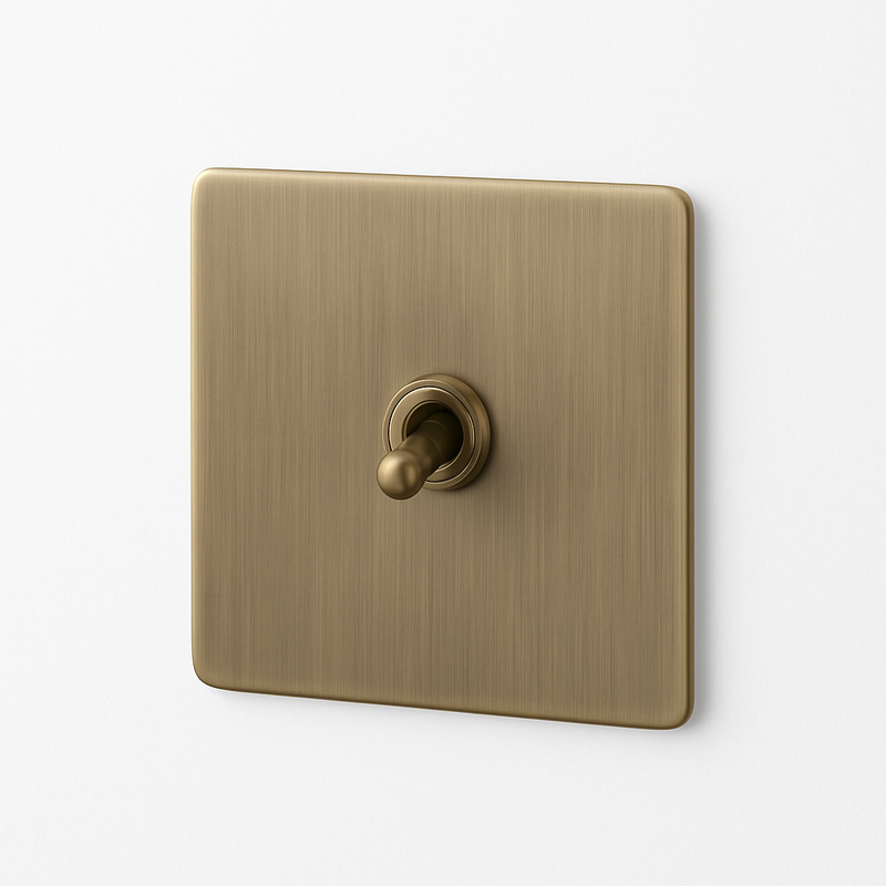 Prise électrique double (Europe) en acier gris brossé bords arrondis