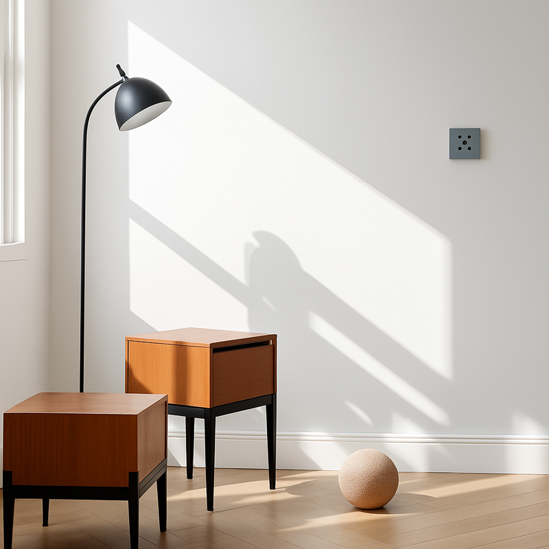 Prise électrique double RJ45 en acier gris foncé brossé