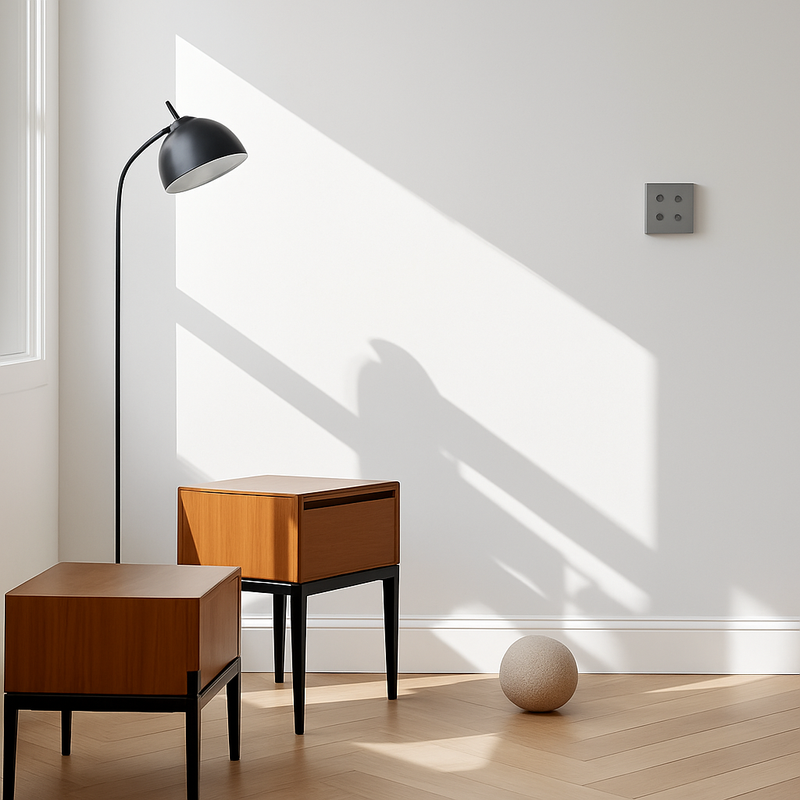 Prise électrique en acier gris foncé brossé