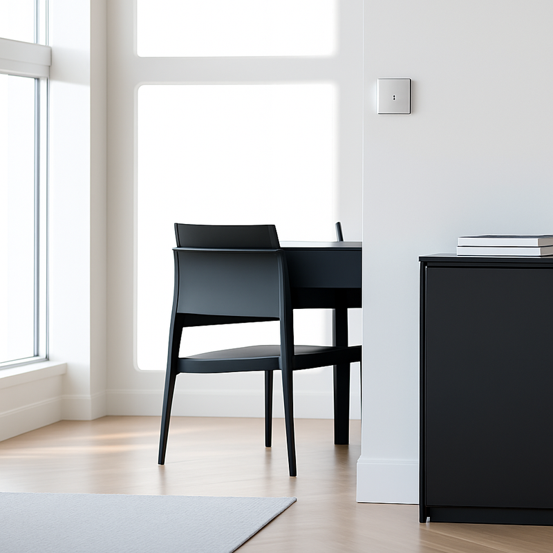 Prise électrique et double USB (Europe) en acier gris clair brossé bords arrondis