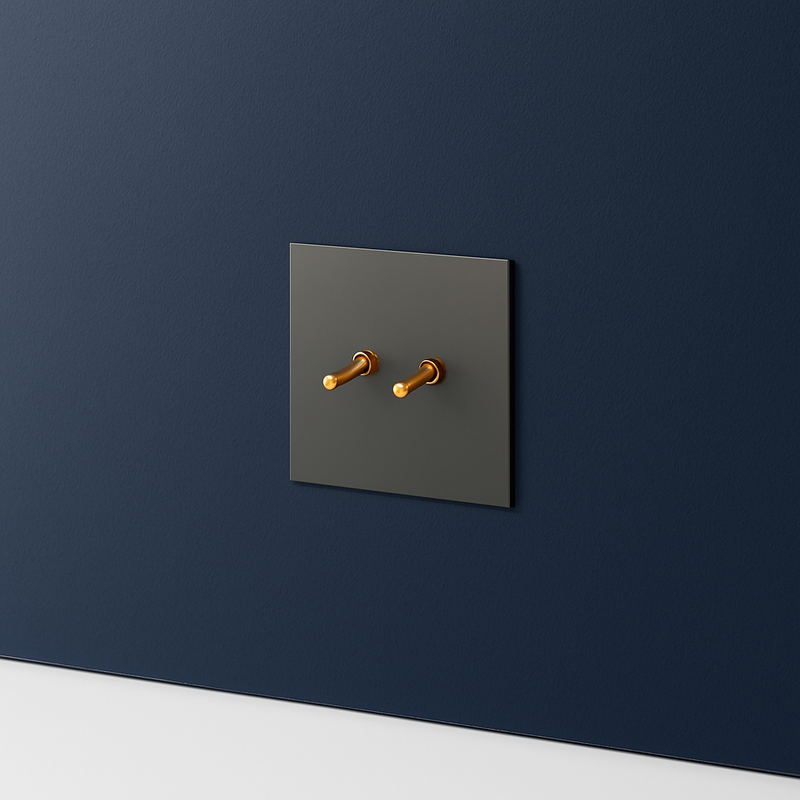 Prise électrique et double USB type C en acier gris brossé