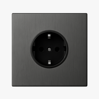 Prise électrique (Europe) en acier gris foncé brossé