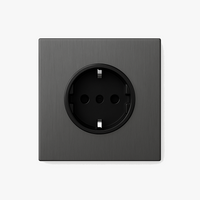 Prise électrique (Europe) en acier gris foncé brossé