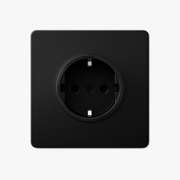Prise électrique (Europe) en acier noir mat