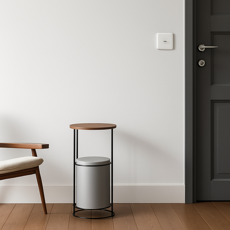 Prise RJ45 en acier gris clair brossé bords arrondis