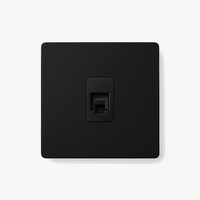 Prise RJ45 en acier noir mat bords arrondis