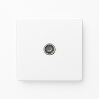 Prise TV en acier blanc mat bords arrondis