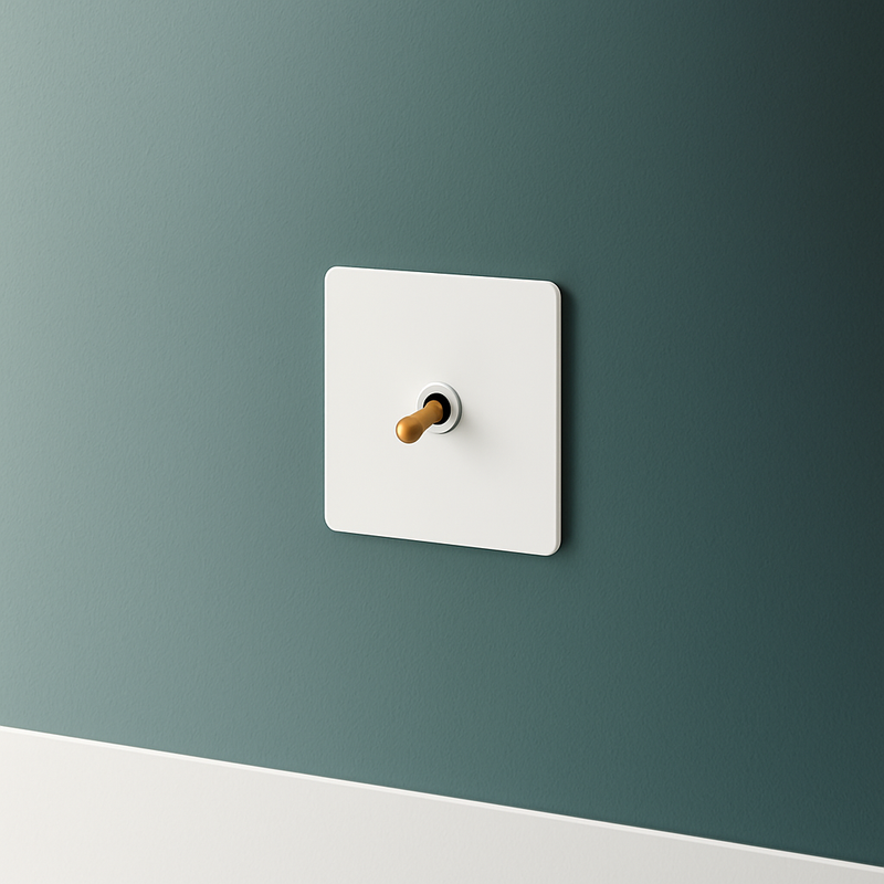 Prise TV en acier blanc mat et bords arrondis