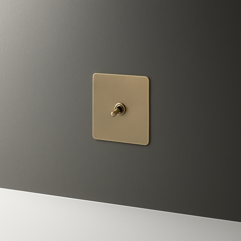 Prise TV en acier bronze vieilli bords arrondis