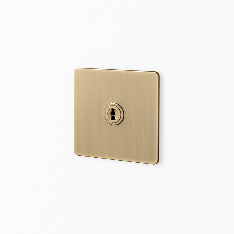 Prise TV en acier gris vieilli brossé bords arrondis