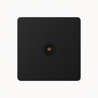 Prise TV en acier noir mat bords arrondis