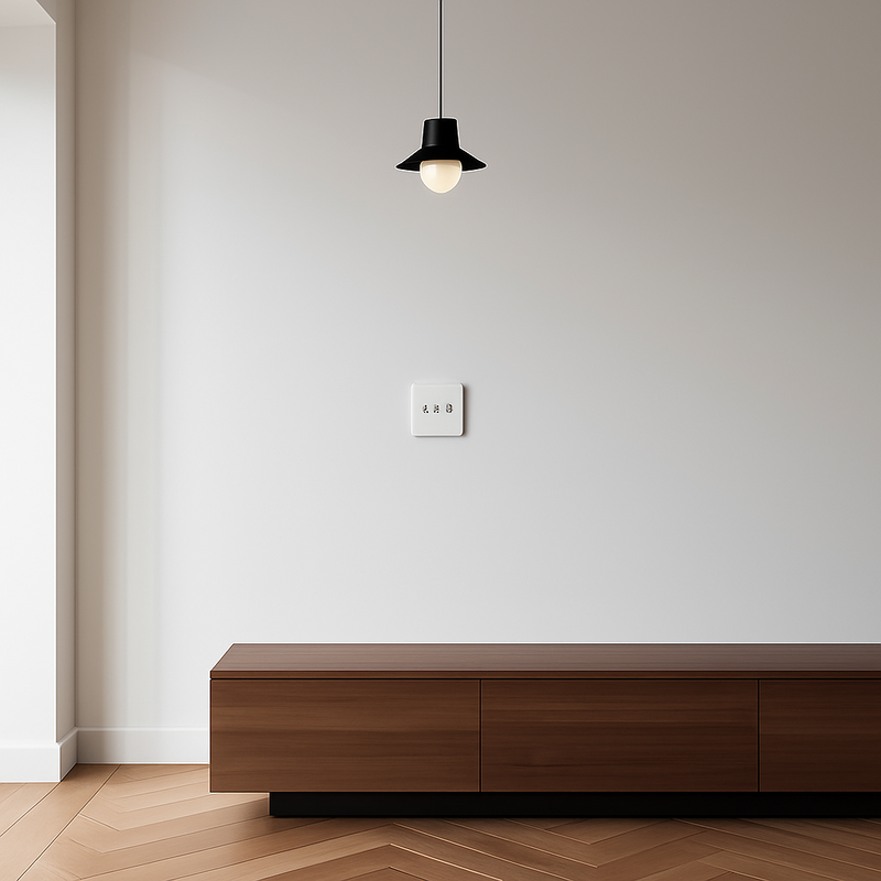 Prise TV et RJ45 en acier blanc mat bords arrondis