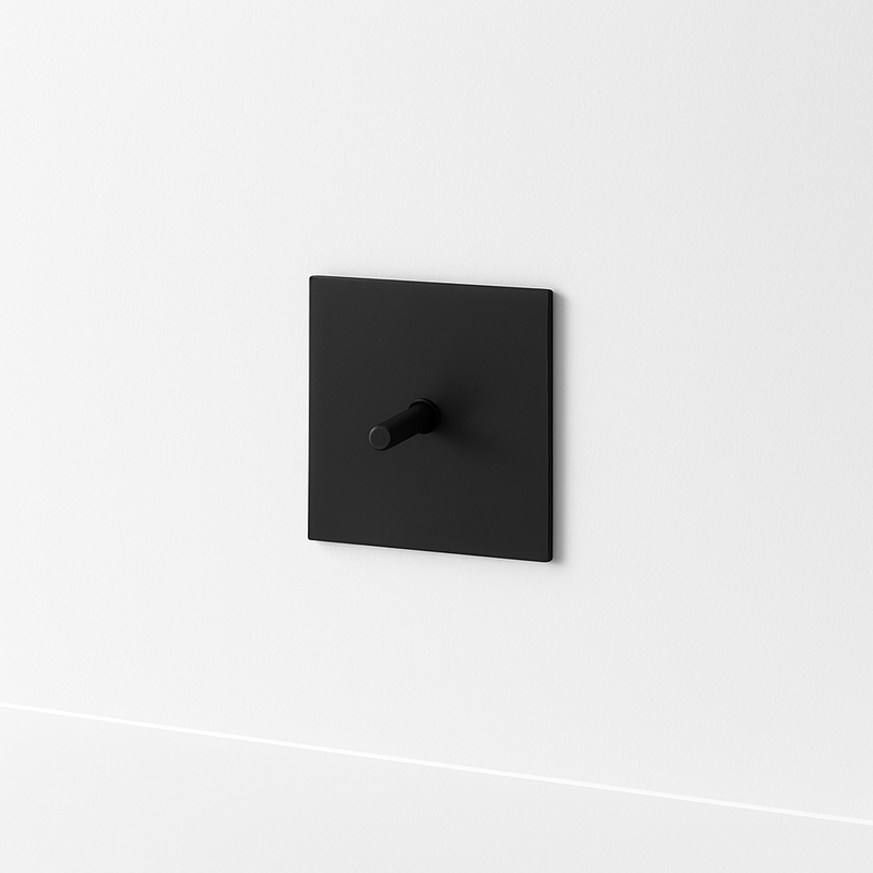 Prise TV et RJ45 en acier noir mat