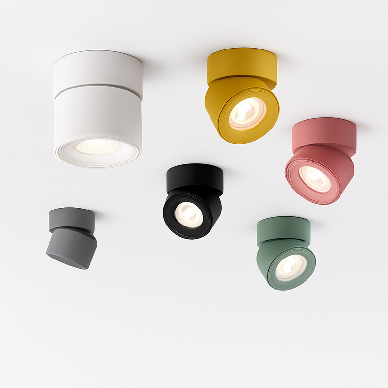 projecteurs led nordique surface monté spot rotation pliant macarone foco