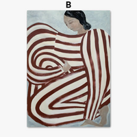 pyjama rayé femme affiche mur art géométrie rétro décoration