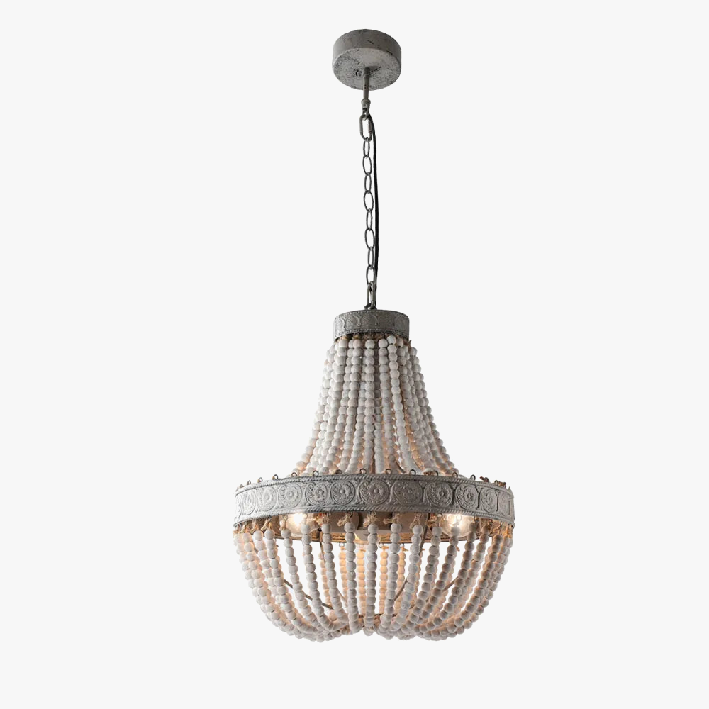 Rétro loft vintage rustique rond perles en bois lustre E27 LED lampe suspendue décor lumières moderne pour salon hôtel cuisine